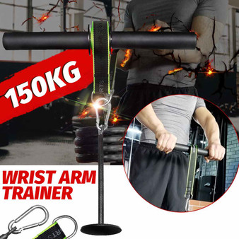 Forearm Strength Trainer Wrist Hand Grip Hand Strength Exerciser Weight Lifting Rope Waist Roller Equipment Gym Fitness Workout