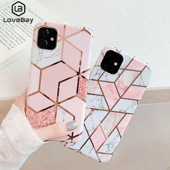 Geometric Marble Texture Phone Cases For iPhone