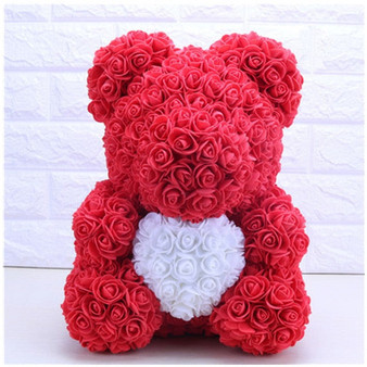 Rose Bear Heart Artificial Flower Rose Teddy Bear