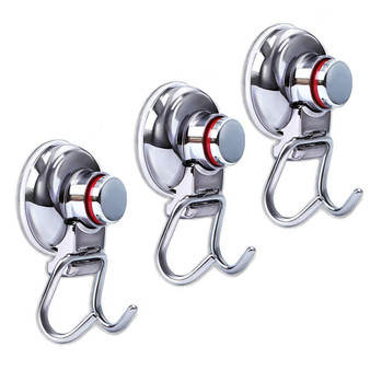 Suction Cup Hooks Heavy Duty Vacuum Hook, Wall Suction Hooks for Flat Smooth Wall Bathroom Kitchen Towel Robe Loofah -Stainless Steel Chrome ( Pack of 3 )