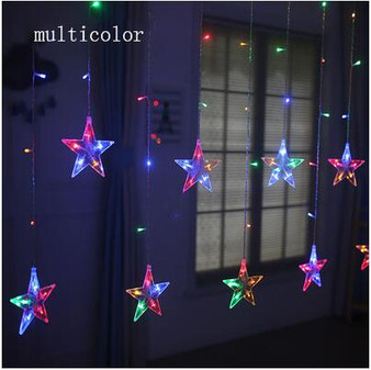 2.5M LED Christmas Lights Star Curtain String Light 220V Fairy Light Outdoor Indoor Garland For Party Wedding Holiday Decoration