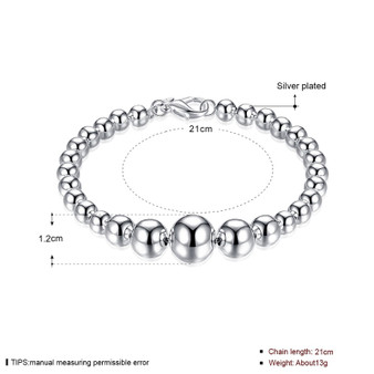 100% 925 Silver Color 20cm Bracelet