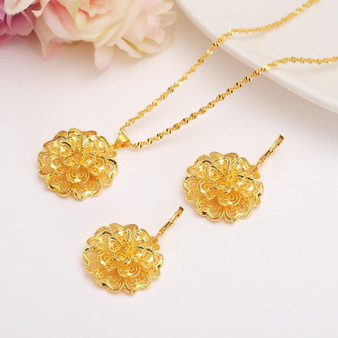 Big Flower Jewelry Set For Women And Girls