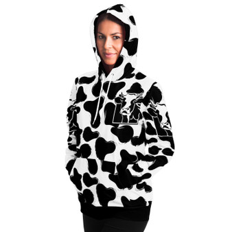 Grunge Cow Print Hoodie