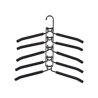 YOUDirect Clothes Hangers - Multilayer Detachable Non-slip Clothes Rack for Adult Metal Rust-free Wardrobe Storage Rack Space-saving (Adult-Black.)