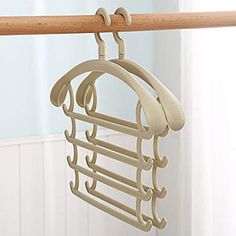 Xyijia Hanger Multifunctional Trouser Rack Household Multi-Layer Hanger Plastic Magic Pant Clip Wardrobe Pants Windbreak Hanger