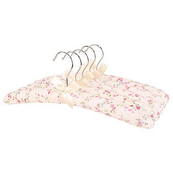 Xyijia Hanger Dress Hanger Set for Adult with Ribbon Bow, Pack of 5, Floral White Ocean Pinks Coat Hangers Bride's Gift
