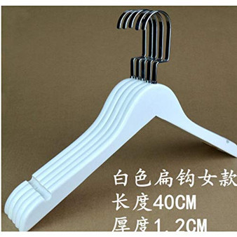 Xyijia Hanger 10Pcs/Lot 40Cm/44.5Cm White Solid Wood Vintage Clothes Rack, Clothing Store Anti-Skid Wooden Hanger. Trousers Clips