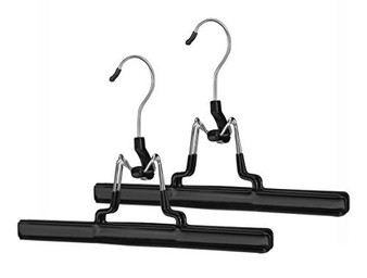 Whitmor Skirt and Slack Hanger Set of 2 Chrome / Black