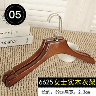 Kexinfan Hanger Hanger Clothing Store Special Solid Wood Non-Slip Clothes Clothes Wood Hanger No Trace Wooden Children'S Clothing Home, 10, 6625 Ladies Solid Wood Hanger