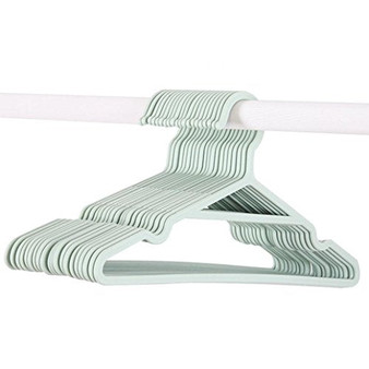 5pcs Non-slip Plastic Coat Pants Clothes Hanger Home Groove Drying Rack