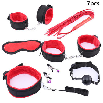 Erotic Sex Toys For Adult Game Leather Erotic BDSM Sex Kits Bondage Handcuffs Sex Game Whip Gag Nipple Clamps  SM Bdsm Toys