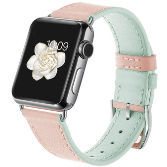 Double Color Women Leather Apple Watch Band