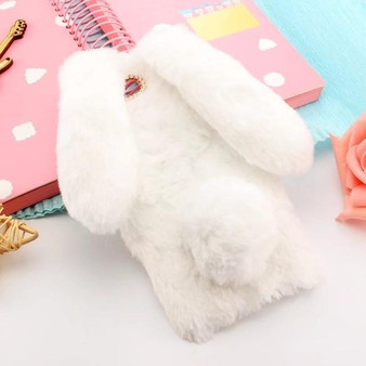 Cute Rabbit Ears Fur Plush diamond Phone Case For iPhone