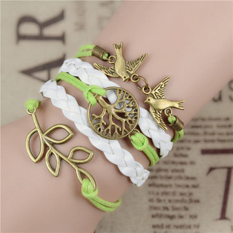 Infinity Love Charm Leather Bracelets