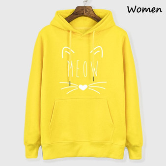 Women's Sweatshirt Autumn Winter 2018 New Fashion Hooded Hoodies Lady Harajuku Coat Kawaii Cat MEOW Female Sweatshirt Kpop Hoody