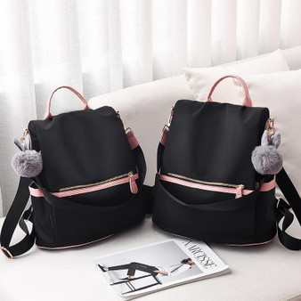 Women Fashion Waterproof Oxford Bags Solid Large Capacity Anti-theft Multifunctional Zipper Backpack