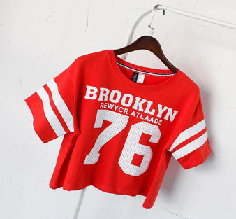 Summer in Brooklyn Jersey Crop Shirt