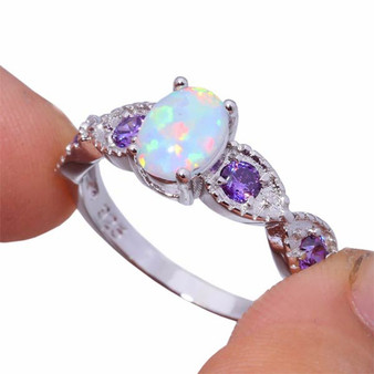 Beautiful Handmade White Fire Opal Ring