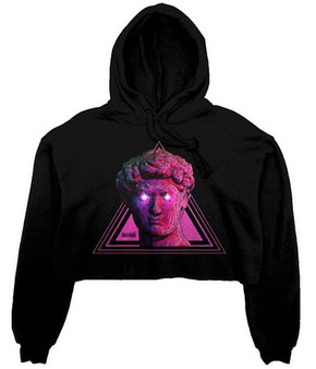 God Level Node David crop top hoodie