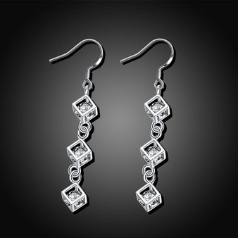 Trio Cube Drop Earring