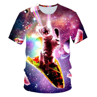 3D Galactic Party Kitty and Taco T-Shirts