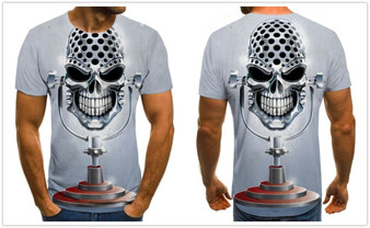 3D Skull Microphone T-Shirt