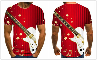 3D Guitar and Stars T-Shirt