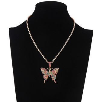 Pink Butterfly Necklace Chain