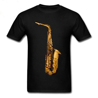 Saxophone Graphic Black T-Shirt