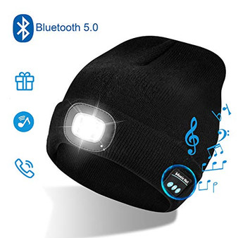 Bluetooth Beanie Hat with Built-in HD Stereo Speaker and Light