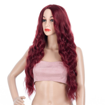 Super Long Wavy Synthetic Capless Wigs Purple Plum Colored Wigs