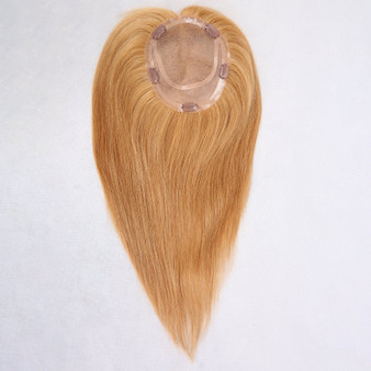 Mono Top With 4x4 Silk Base Blonde Human Hair Toppers Clip On Hairpieces For Thinning Hair