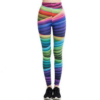 Sexy yoga leggings rainbow print yoga pants fitness high waist push up sportswear