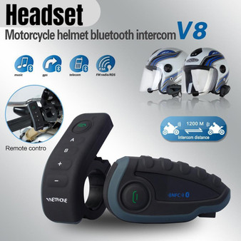 Headset motorcycle intercom helmet bluetooth interphon FM 5 people