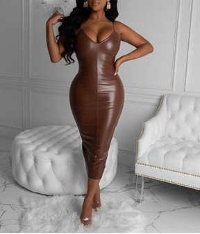 Leather Split Dress