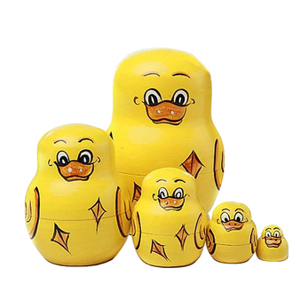 Yellow Ducklings Matryoshka Nesting Dolls 5 Pieces