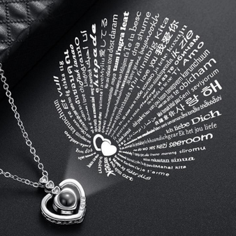 I Love You Heart Necklace In 100 Different Languages Pendant