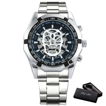 Men Steel Strap Mechanical Skull Watch