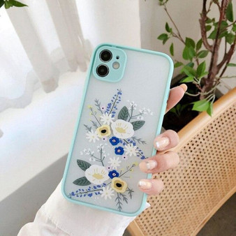 3D Relief Floral Transparent Soft Back Cover