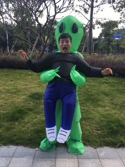 Inflatable monster costume cosplay green alien halloween party adult