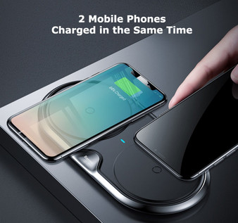 Wireless Charger Dual Pad Silicone Fast Charging