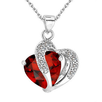 Heart Crystal Rhinestone Necklace