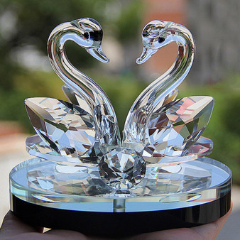 Creative Swan Crystal Glass Figure