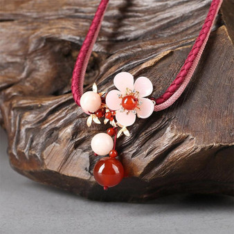 Beryl Red Agate Necklace