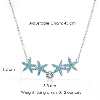 Blue Starfish Necklace & Earrings Jewelry Set
