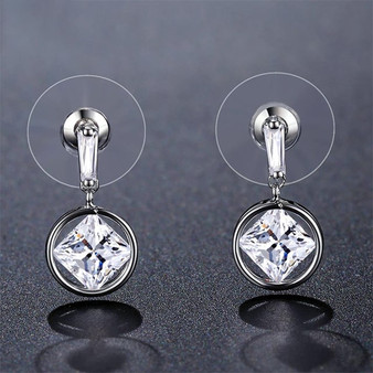 Square Cut Drop Earrings