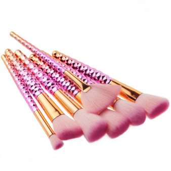 Pink Honeycomb Makeup Brush Set