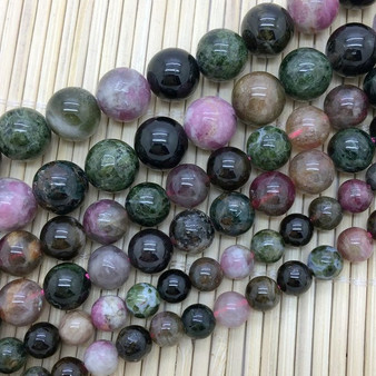 Natural stone beads tourmaline colorful DIY jewelry making decoration crafts