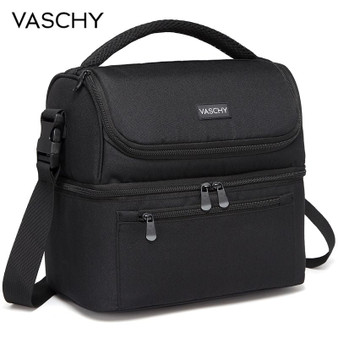 VASCHY Insulated Lunch Box Leak-proof Cooler Bag in Dual Compartment Lunch Tote for Men Women 14 Cans Wine Bag  Cooler Box